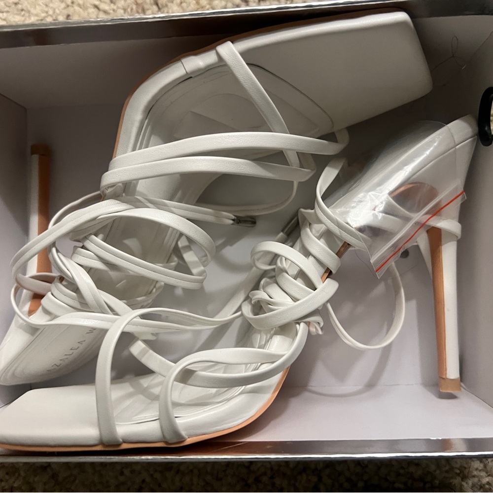 Elegant White Strappy Heels